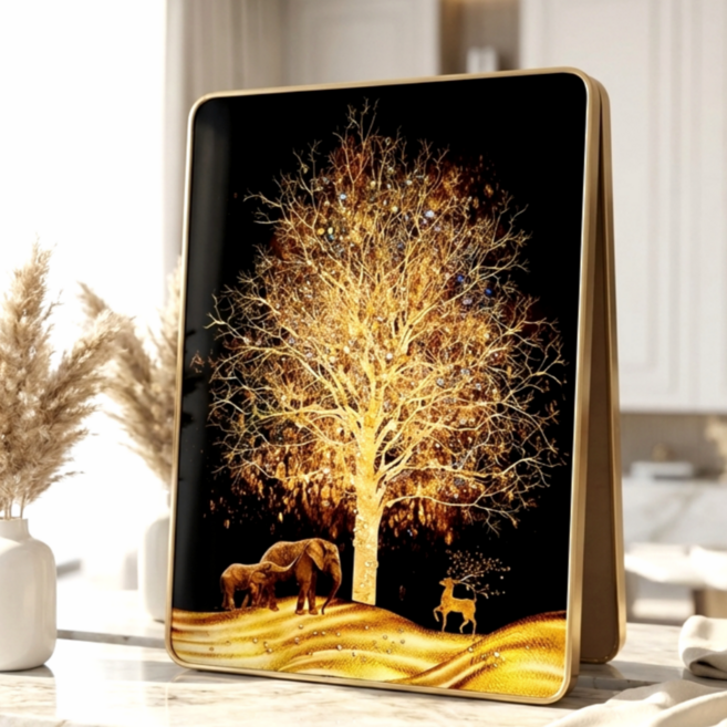 쿠칭아일랜드 황금돈나무 액자, 골드