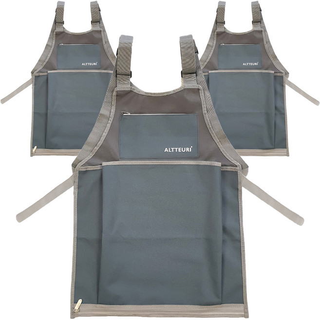 알뜨리 다담아 앞치마, 그레이, 3개