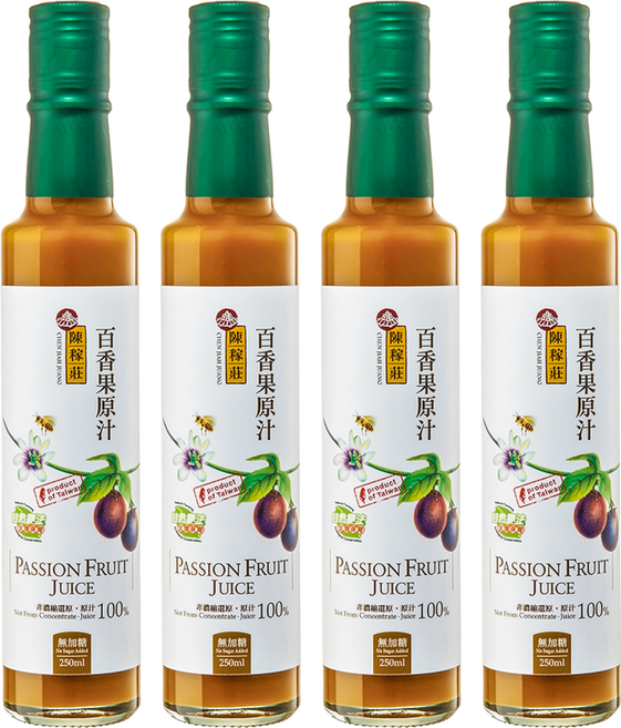 陳稼莊 百香果原汁 無加糖, 250ml, 4瓶