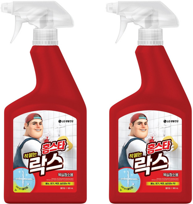 홈스타 착 붙는 락스 스프레이, 900ml, 2개