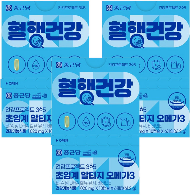 Chong Kun Dang 鍾根堂 Pharm 健康計畫365 超臨界rTG Omega-3 10.2g, 18個, 10錠
