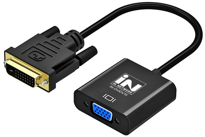 인네트워크 DVI D to VGA 1920 x 1080 지원 컨버터 케이블 IN-DVIDV15, 1개, 25cm