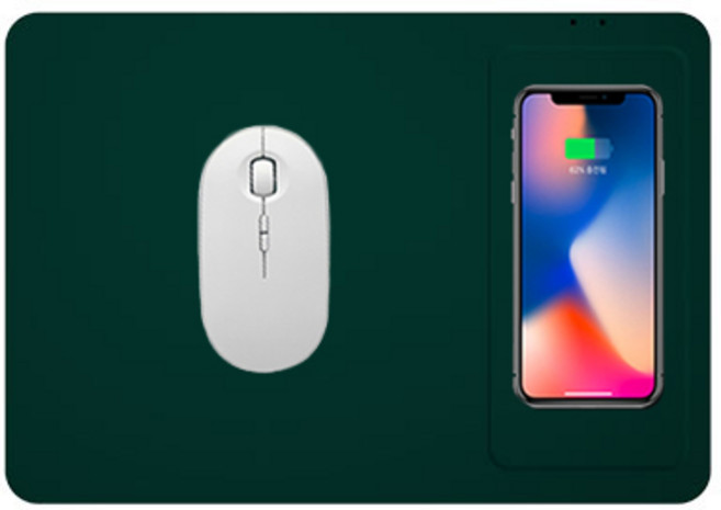 엔보우 고속 무선충전 15W 마우스패드 WCPADM1, 딥그린, 1개