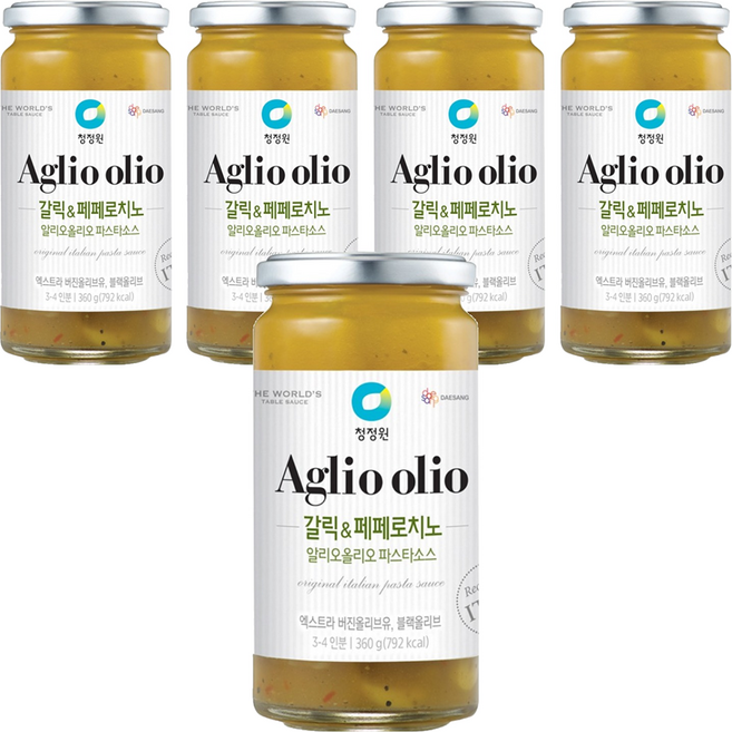 청정원 갈릭 앤 페페로치노 알리오올리오 파스타소스, 360g, 5개