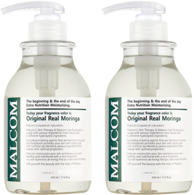 MALCOM 瑪律科姆 極淨植萃香氛沐浴露 舒心辣木香, 520ml, 2瓶
