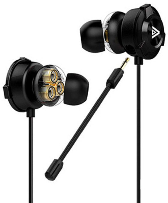 사운드판다 트리플 드라이버 게이밍 이어폰 + Y잭, SPE-G9 Plus, BLACK