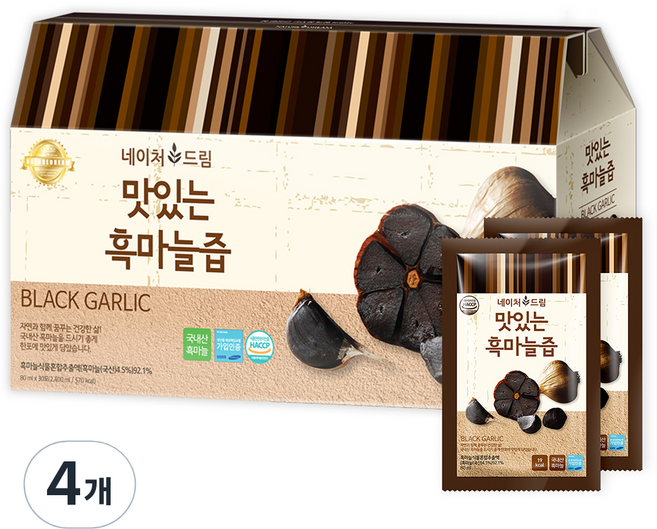 네이처드림 맛있는 흑마늘즙, 2.4L, 4개