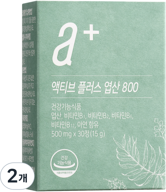 뉴트리모어 액티브 플러스 엽산 800 15g, 30정, 2개
