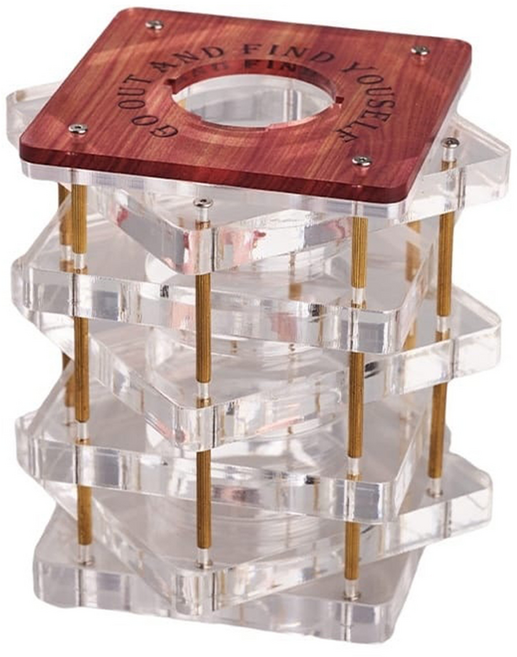 WellHike 玩客 疊嶂燈罩 GZ/38燈適用, 棕色 + 銀色 + 透明色, 1個