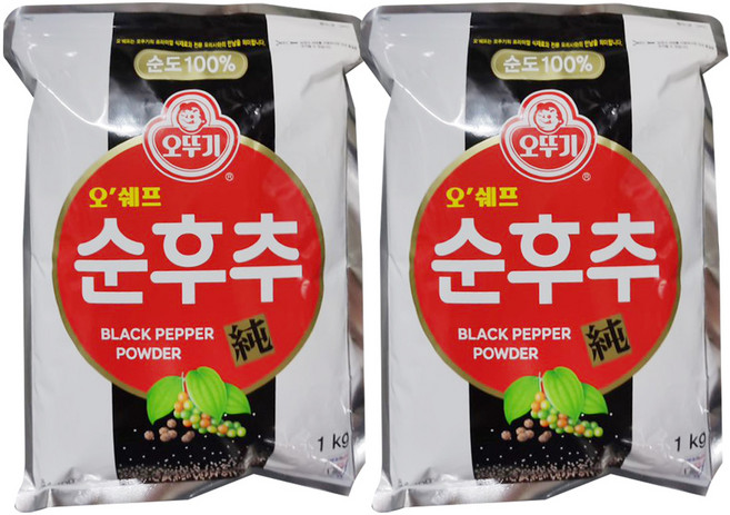 오뚜기 오쉐프 순후추, 1kg, 2개
