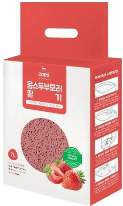 웁스 고양이 두부모래, 7L, 1개, 딸기향