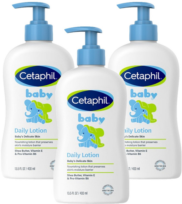 세타필 베이비 데일리 로션, 400ml, 3개