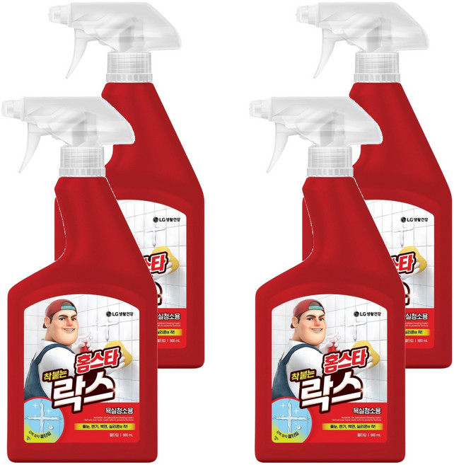 홈스타 착 붙는 락스 스프레이, 900ml, 4개