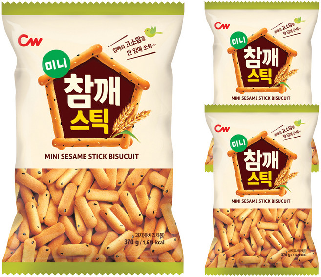 청우식품 미니 참깨스틱, 370g, 3개