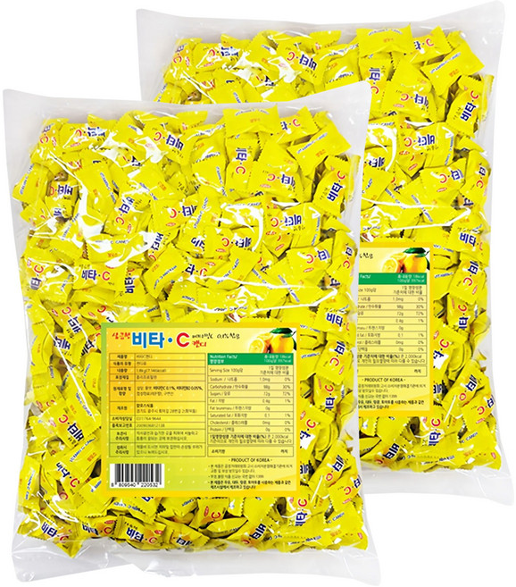 맘모스식품 비타C 캔디, 1.8kg, 2개