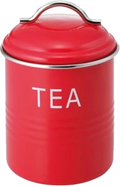 SALUS 佐藤金屬 復古收納罐 TEA, 紅色, 1個