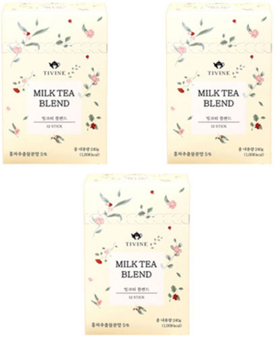 티바인 밀크티 블렌드 스틱, 20g, 12개입, 3개