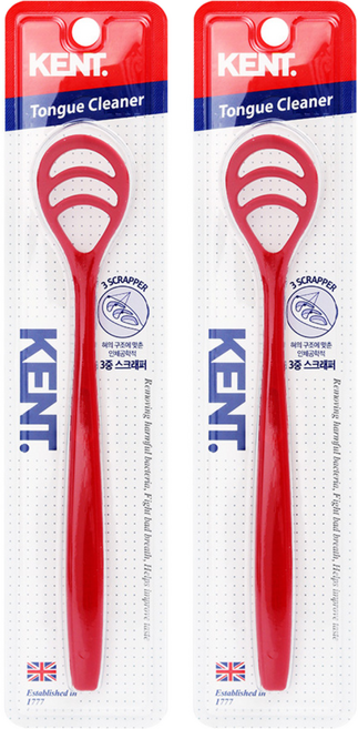 켄트 혀 클리너 레드, 2개
