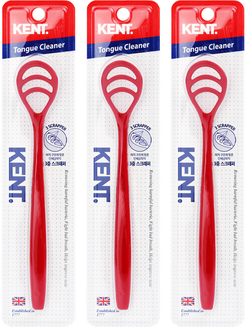 켄트 혀 클리너 레드, 3개