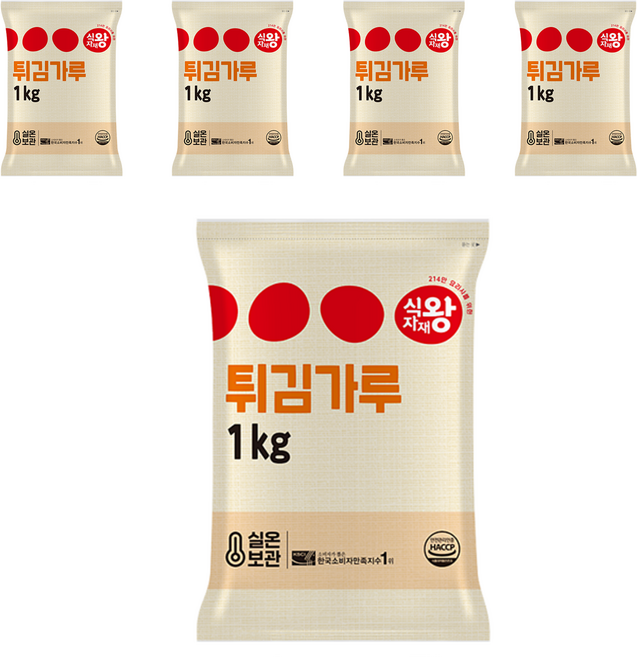 식자재왕 튀김가루, 1kg, 5개