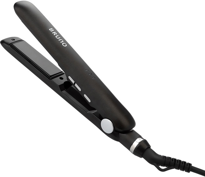 BRUNO 세라믹 코팅 온도조절 헤어 스트레이트너 고데기, 블랙, BHS-2207BL