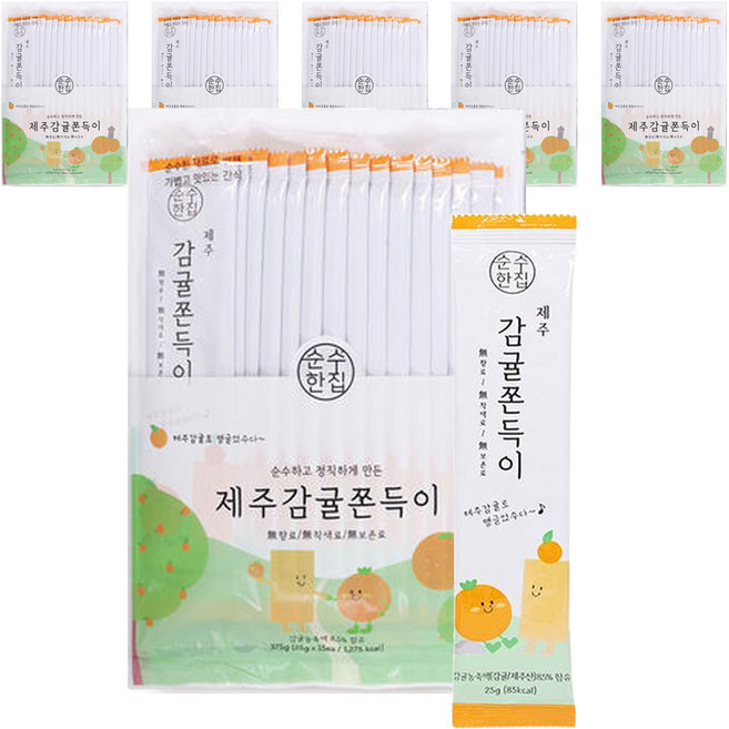 순수한집 제주 감귤 쫀득이, 375g, 6개