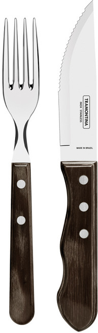 트라몬티나 폴리우드 점보킹세트, 다크브라운, 점보 테이블포크 + 점보 킹나이프, 1세트