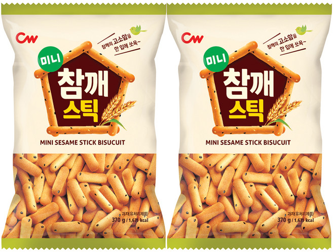 청우식품 미니 참깨스틱, 370g, 2개