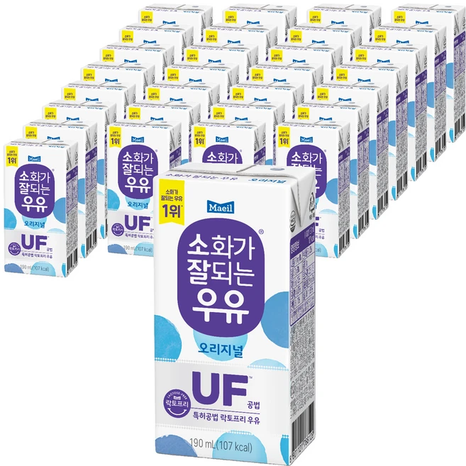 소화가잘되는우유 오리지널, 190ml, 48개 - 쿠팡