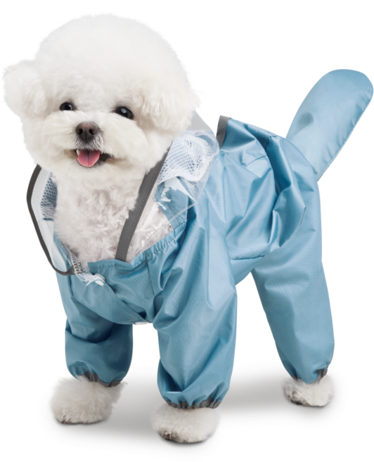 멍뭉스 라이트 올인원 우비 애완용품, 스카이블루, 1개