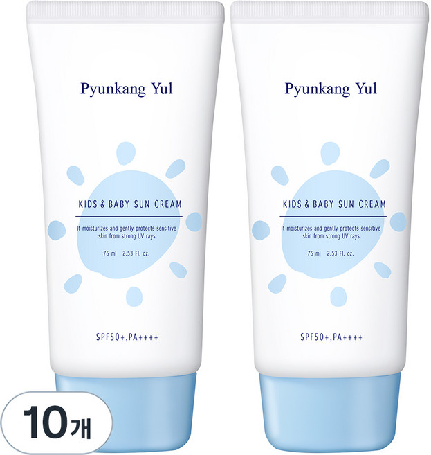 편강율 키즈 앤 베이비 촉촉 선크림 SPF50+ PA++++, 10개, 75ml