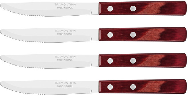 트라몬티나 폴리우드 테이블나이프, 레드브라운, 4개