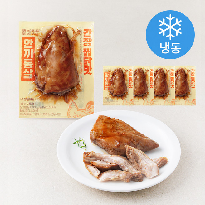 한끼통살 통살 소스 닭가슴살 간장찜닭맛 (냉동), 100g, 1개입, 5개