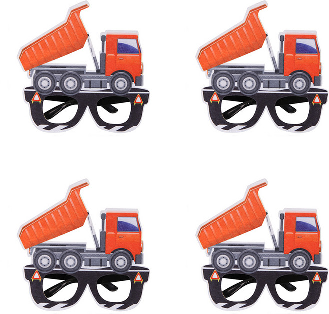 알로데 다양한 굴삭기 파티안경, TYPE08덤프트럭, 4개