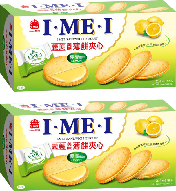 義美 薄餅夾心 檸檬, 144g, 2盒