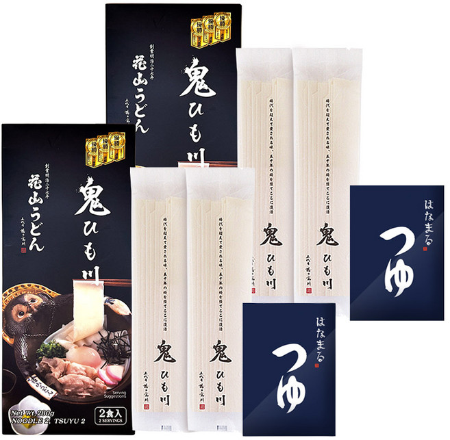 HANAYAMA 오니히모가와 하나야마 우동 2인 세트 280g, 2세트