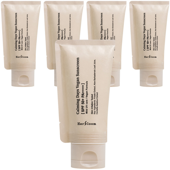 [비건뷰티] 허블룸 카밍 데이즈 선스크린 SPF50+ PA++++, 50ml, 5개