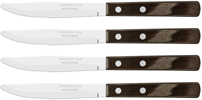트라몬티나 폴리우드 테이블나이프, 다크브라운, 4개
