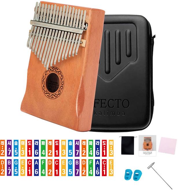 아펙토 어쿠스틱 써클 칼림바 + 전용 하드케이스 + 구성품 5종 세트, 1개, 17음계-써클+하드케이스