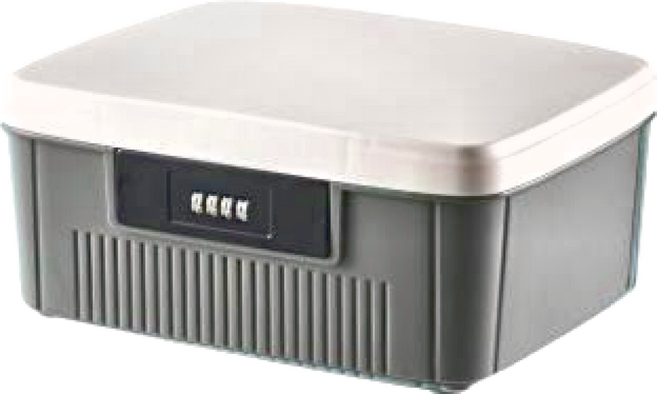 FAmILyLIFE 生活 珍藏加厚4碼密碼收納箱 4L, 灰色, 1個