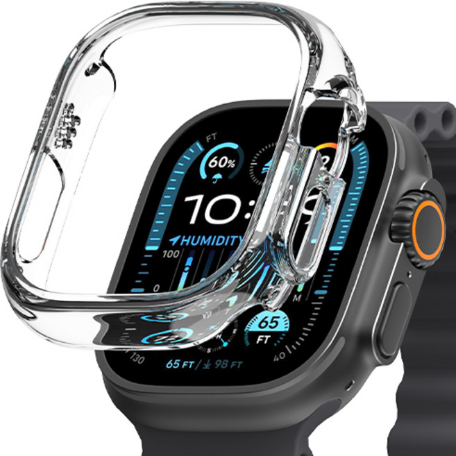 신지모루 풀커버 일체형 하드커버 스마트워치 케이스, 크리스탈 클리어, 1개
