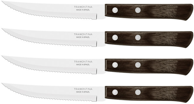트라몬티나 폴리우드 스테이크나이프, 다크브라운, 4개