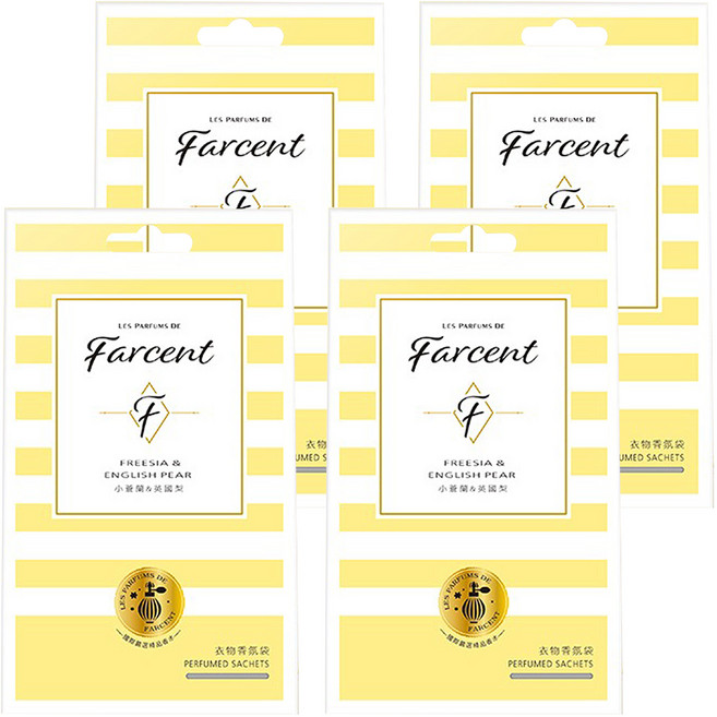 farcent 花仙子 衣物香氛袋 3個, 小蒼蘭 + 英國梨, 30g, 4盒