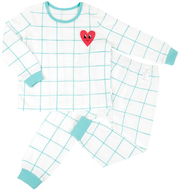 메이키즈 아동용 민트하트 9부 변화지 상하의 세트