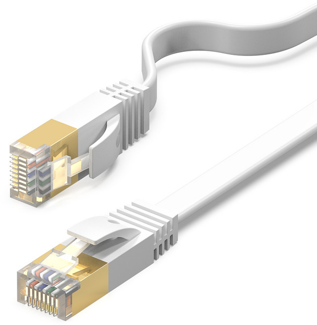 홈플래닛 CAT7 SSTP 10Gbps 평면 케이블, 화이트, 1개, 10m