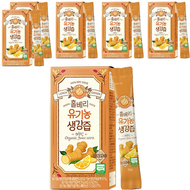 홀베리 유기농 생강즙, 280g, 6개