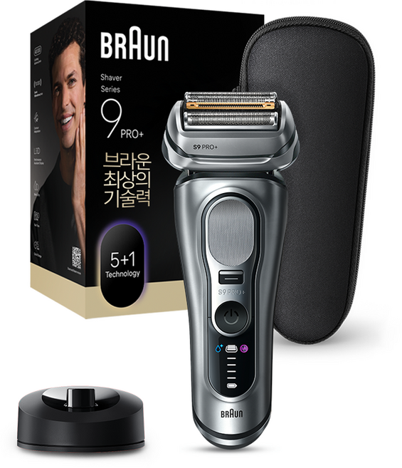 BRAUN 시리즈 9 PRO+ 울트라 씬 전기면도기, 9617s, 실버