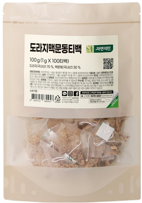 자연지인 도라지 맥문동 티백, 1g, 100개입, 1개