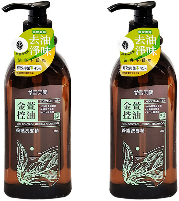 雪芙蘭 養護洗髮精 金萱控油 阿里山金萱茶 深層去油淨味, 500g, 2件