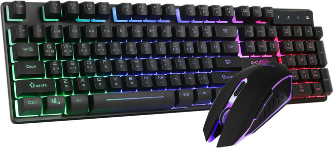 지클릭커 키보드 마우스 세트, GMK-220, 혼합색상, 일반형